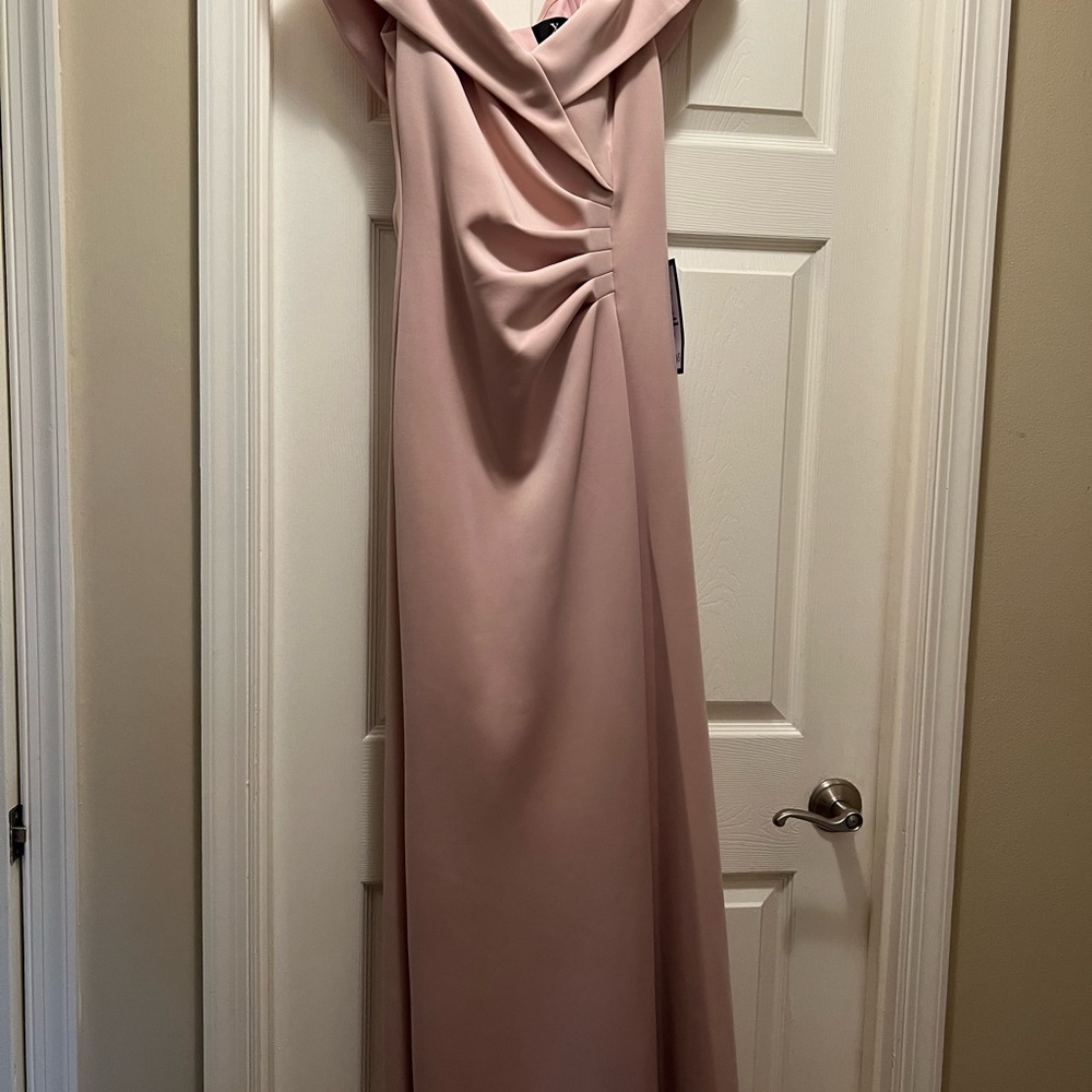 Mother of the Bride off the shoulder gown